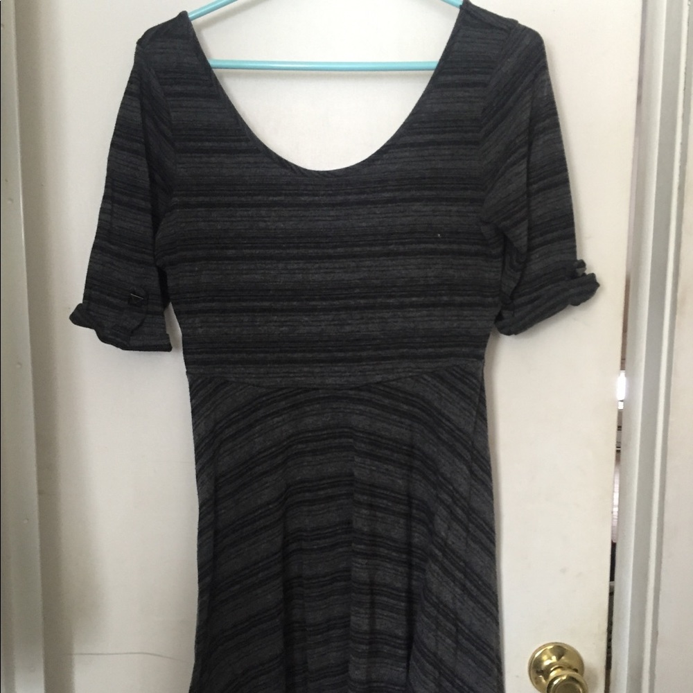 Papaya Quarter Sleeve Striped Dress